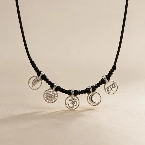 925_Sterling_Silver_Baby_Katla_Necklace_With_Suraj_Chand_Om_&_Trishul_Charms