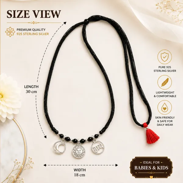 925_Sterling_Silver_Baby_Katla_with_Chand_Suraj_Haay_Charms_|_Traditional_Black_Beads_Kala_Dhaga_Nazariya_for_Newborns_&_Infants
