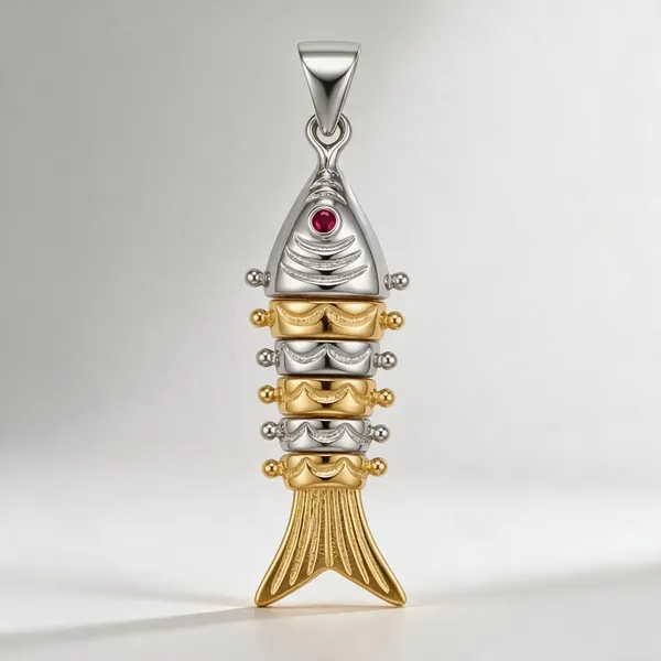 Fish_Pendant_With_Gold_Polish_|_Dual_Tone_Spiritual_Designer_Pendant_For_Women_&_Men