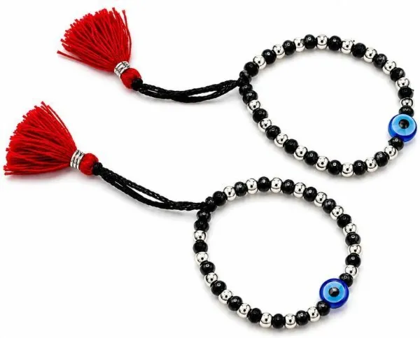 925_Sterling_Silver_Baby_Nazariya_Pair_with_Blue_Evil_Eye_&_Red_Tassels_|_Adjustable_Black_Thread_Bracelets_for_Newborns_&_Infants