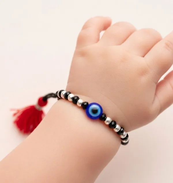 925_Sterling_Silver_Baby_Nazariya_Pair_with_Blue_Evil_Eye_&_Red_Tassels_|_Adjustable_Black_Thread_Bracelets_for_Newborns_&_Infants