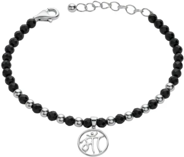 925_Sterling_Silver_Maa_Baby_Nazariya_Bracelet_with_Black_Beads_|_Traditional_Adjustable_Silver_Nazariya_for_Newborns_&_Infants