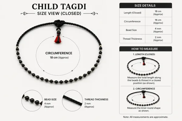 925_Sterling_Silver_Baby_Tagdi_with_Black_Beads_&_Red_Tassel_|_Traditional_Adjustable_Kamarbandh_Waist_Chain_for_Newborns,_Infants,_Toddlers