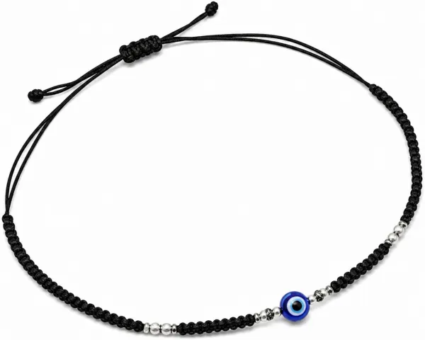 925_Sterling_Silver_Women_Nazariya_Anklet_with_Blue_Evil_Eye_Bead_|_Adjustable_Black_Thread_Payal_Bracelet_for_Girls