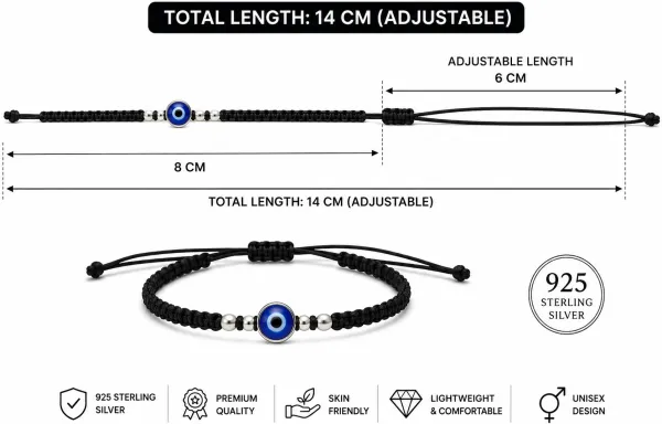925_Sterling_Silver_Women_Nazariya_Anklet_with_Blue_Evil_Eye_Bead_|_Adjustable_Black_Thread_Payal_Bracelet_for_Girls