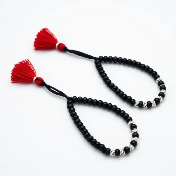 925_Sterling_Silver_Baby_Nazariya_Pair_with_Spaced_Black_Beads_&_Red_Tassels_|_Adjustable_Protection_Bracelets_for_Newborns,_Infants,_Toddlers