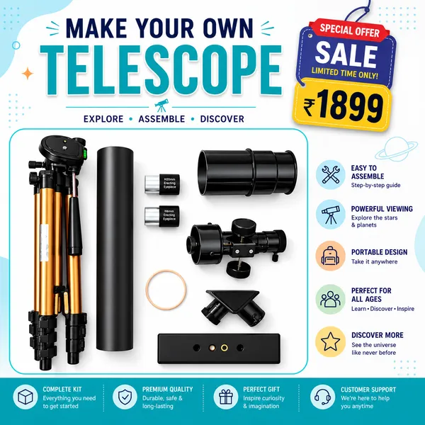 Pullox_Diy_Beginner_Astronomy_Telescope_Kit_500Mm_Lens_Red