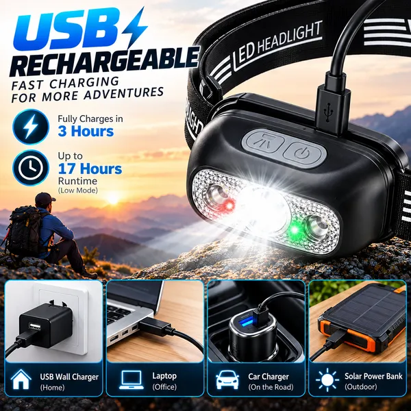 SSEA_Rechargeable_LED_Headlamp_4_IN_1