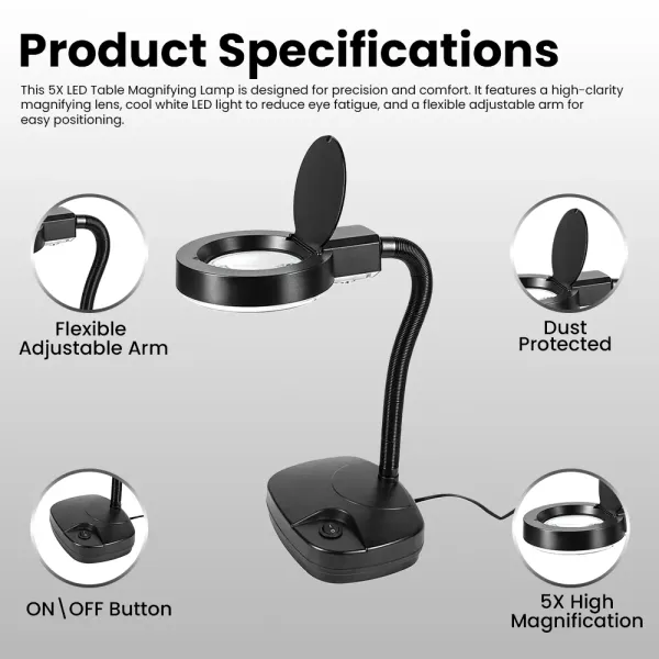 Ssea_5X_LED_Magnifying_Desk_Lamp_Flexible_Gooseneck_Arm