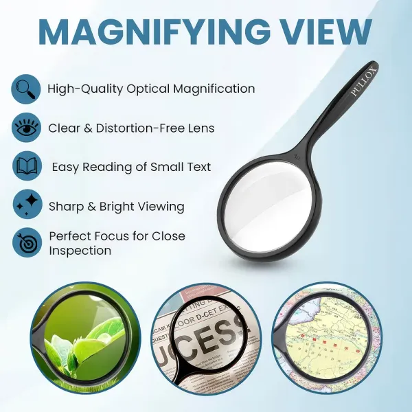 Pullox_5X_Handheld_Magnifying_Glass_75Mm_Glass_Lens_Black