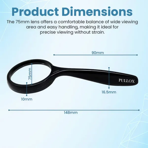 Pullox_5X_Handheld_Magnifying_Glass_75Mm_Glass_Lens_Black