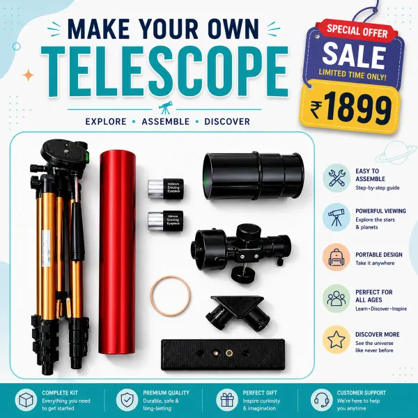 Pullox_Diy_Beginner_Astronomy_Telescope_Kit_500Mm_Lens_Red