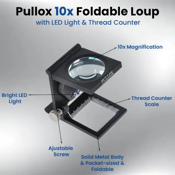 Pullox_10X_Folding_Loupe_LED_Light_Zinc_Alloy_Precision_Scale