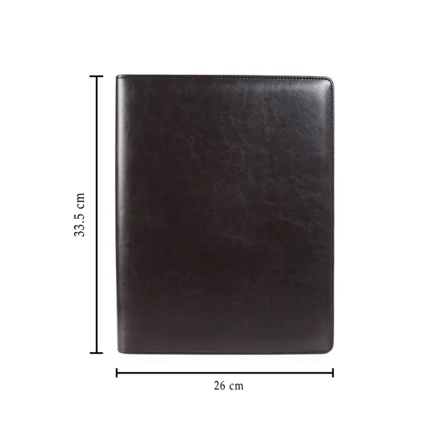 Brown_Vegan_Leather_Zippered_Document_Portfolio_For_Office