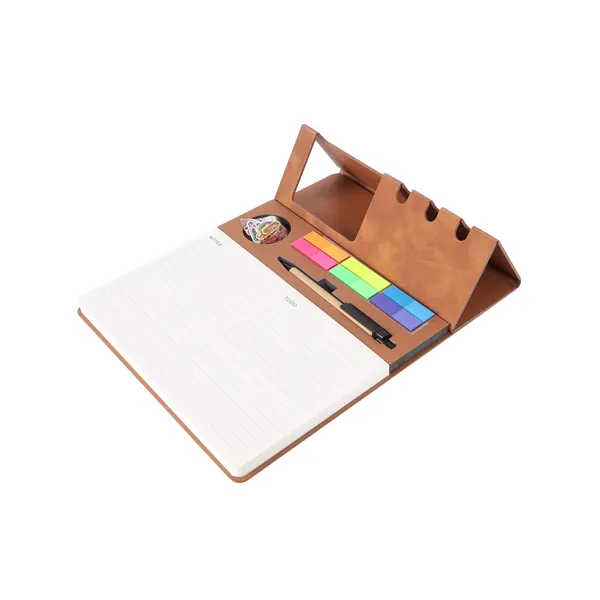 Brown_And_White_Vegan_Leather_Desk_Organiser_Notepad