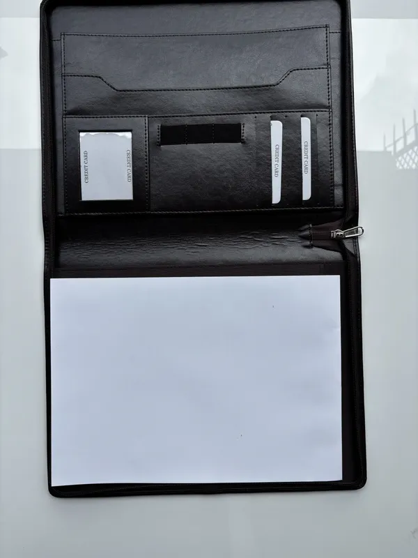 Black_Vegan_Leather_Zippered_Document_Portfolio_For_Office