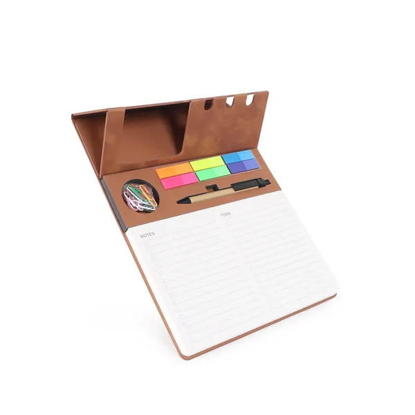 Brown_And_White_Vegan_Leather_Desk_Organiser_Notepad