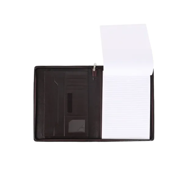 Brown_Vegan_Leather_Zippered_Document_Portfolio_For_Office