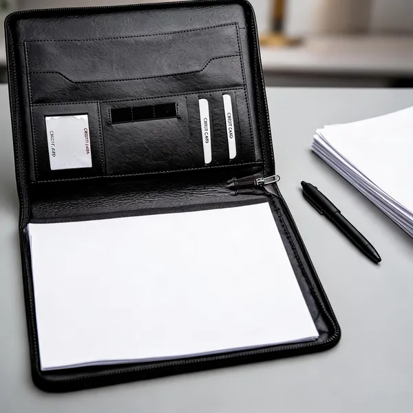 Black_Vegan_Leather_Zippered_Document_Portfolio_For_Office