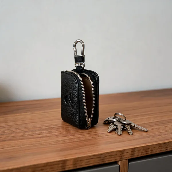Black_Genuine_Leather_Zipper_Key_Holder_For_Everyday_Use