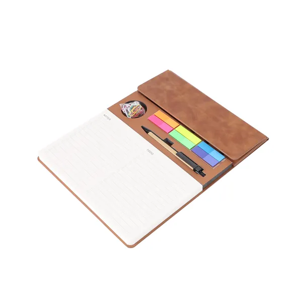 Brown_And_White_Vegan_Leather_Desk_Organiser_Notepad