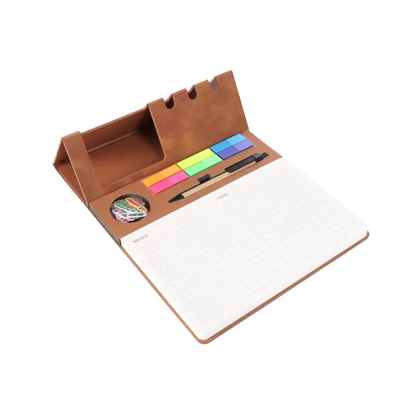 Brown_And_White_Vegan_Leather_Desk_Organiser_Notepad