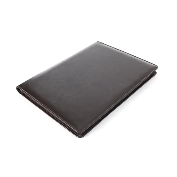 Brown_Vegan_Leather_Zippered_Document_Portfolio_For_Office