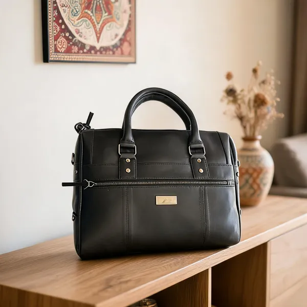 Black_Vegan_Leather_Laptop_Bag_For_Office