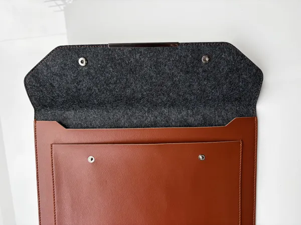 Brown_Vegan_Leather_Snap_Closure_Document_Folder