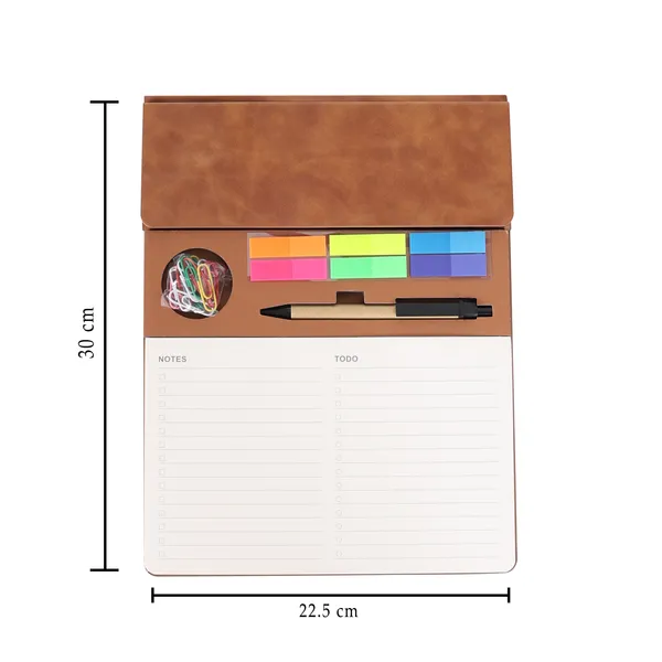 Brown_And_White_Vegan_Leather_Desk_Organiser_Notepad