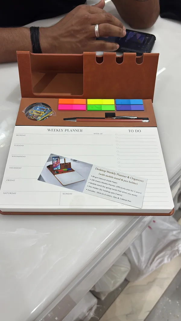 Brown_Vegan_Leather_Desk_Organiser_Notepad
