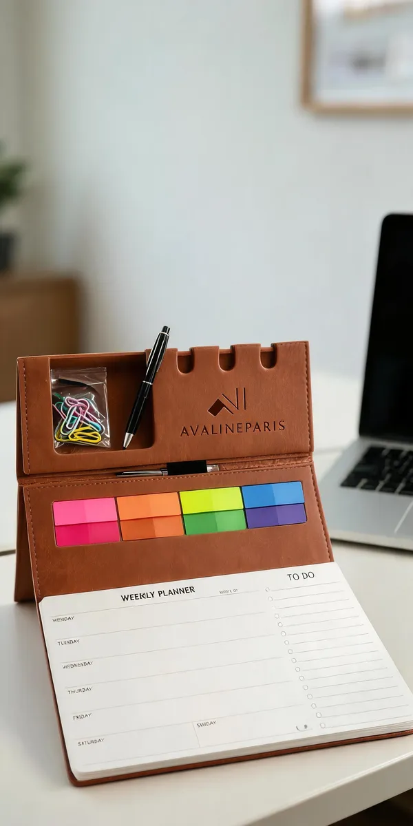 Brown_Vegan_Leather_Desk_Organiser_Notepad