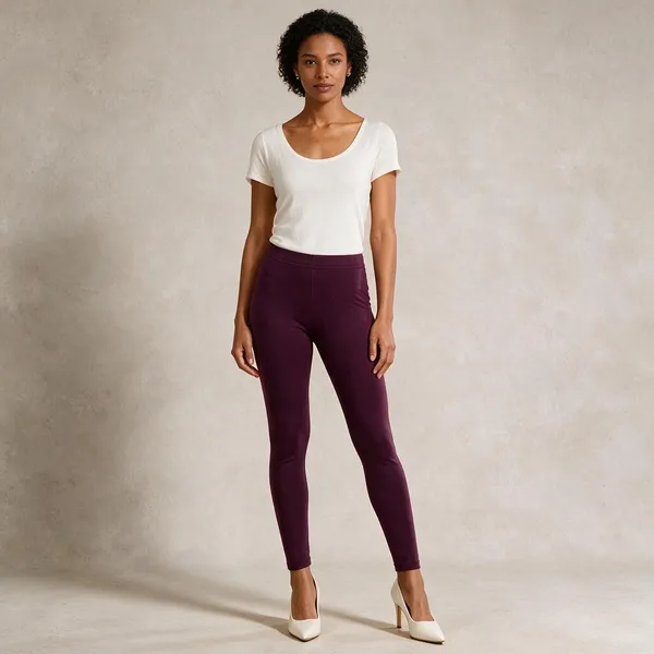 Wine_Cotton_Lycra_Ankle_Length_Leggings_For_Women