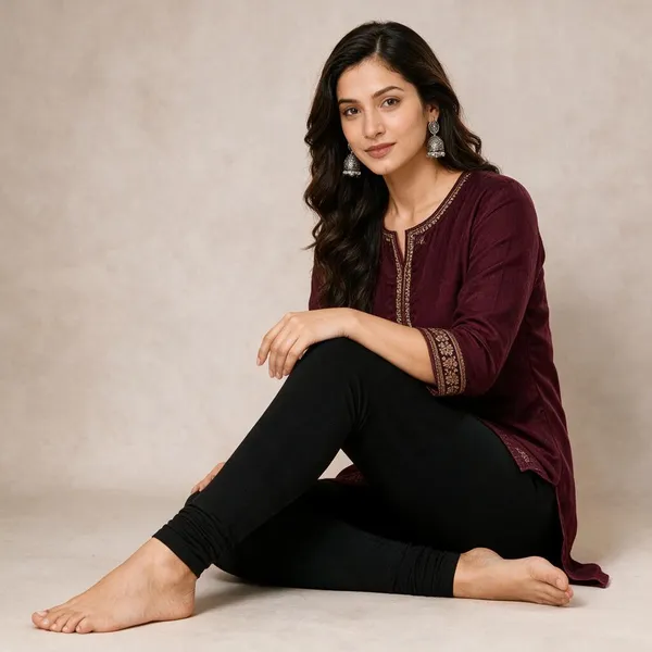 Black_Cotton_Lycra_Churidar_Leggings_For_Women