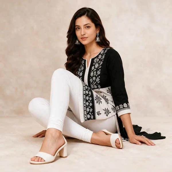 White_Cotton_Lycra_Churidar_Leggings_For_Women