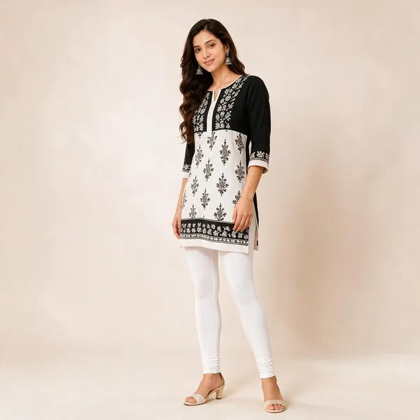 White_Cotton_Lycra_Churidar_Leggings_For_Women