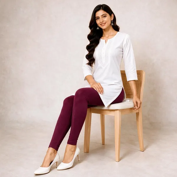Wine_Cotton_Lycra_Churidar_Leggings_For_Women