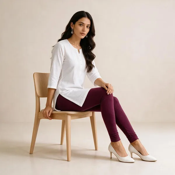 Wine_Cotton_Lycra_Churidar_Leggings_For_Women