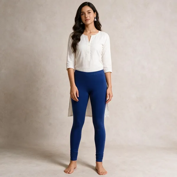 Royal_Blue_Cotton_Lycra_Churidar_Leggings_For_Women