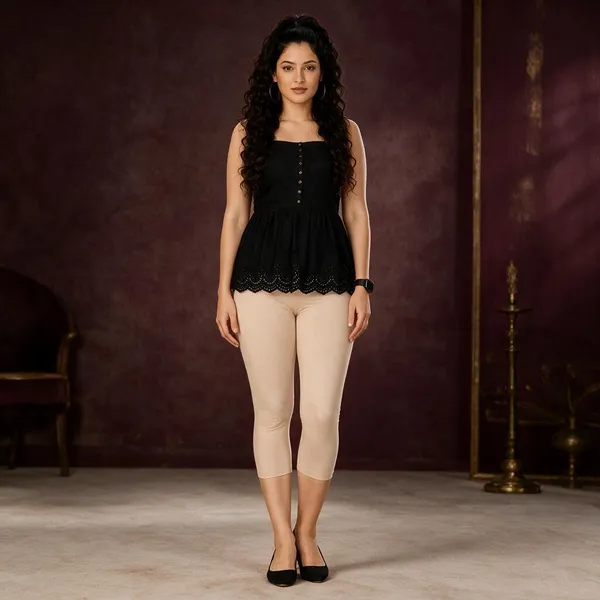Light_Skin_Cotton_Lycra_Capri_Leggings_For_Women