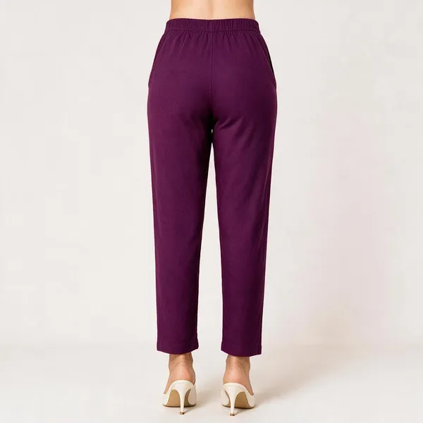 Wine_Premium_Cotton_Lycra_Straight_Fit_Pants_For_Women