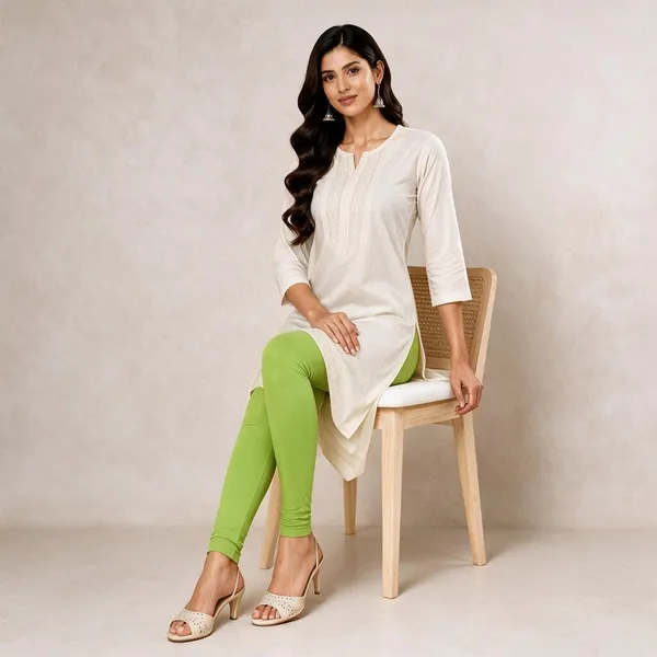 Liril_Green_Cotton_Lycra_Churidar_Leggings_For_Women