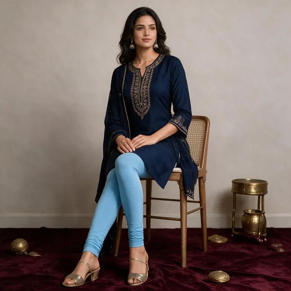 Sky_Blue_Cotton_Lycra_Churidar_Leggings_For_Women