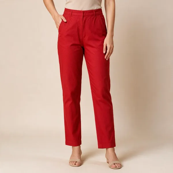 Red_Premium_Cotton_Lycra_Straight_Fit_Pants_For_Women