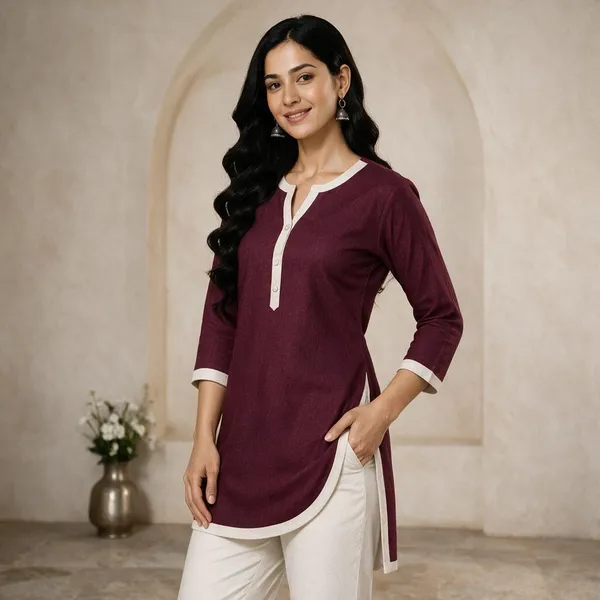 Off_White_Red_Premium_Cotton_Straight_Kurta_Pant_For_Women