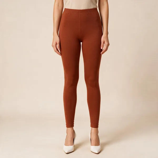 Rust_Cotton_Lycra_Ankle_Length_Leggings_For_Women