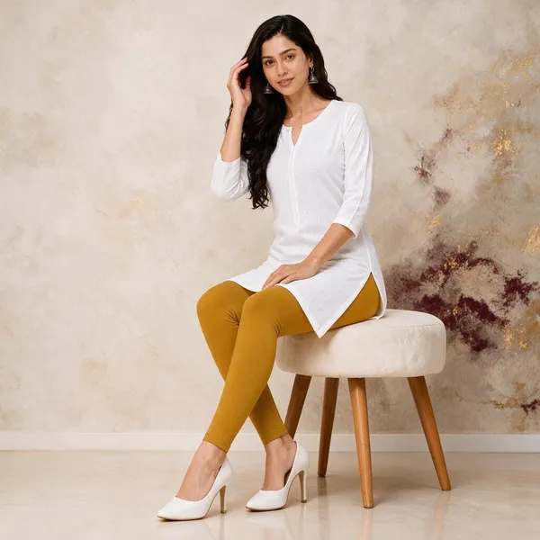 Mustard_Yellow_Cotton_Lycra_Ankle_Length_Leggings_For_Women