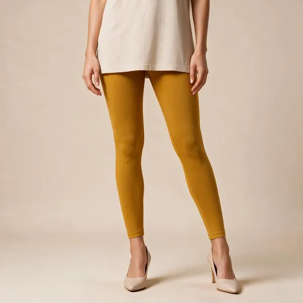 Mustard_Yellow_Cotton_Lycra_Ankle_Length_Leggings_For_Women