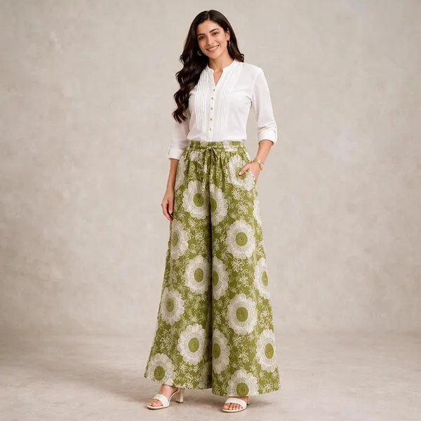 Green_Pure_Cotton_Flared_Palazzo_For_Women