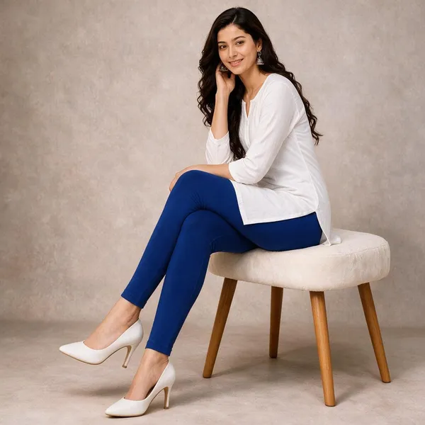 Royal_Blue_Cotton_Lycra_Ankle_Length_Leggings_For_Women